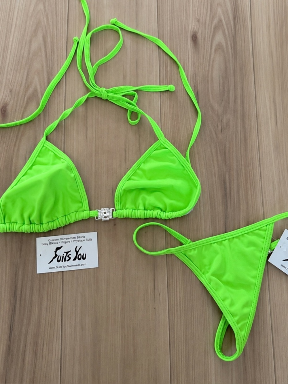 Suits You Neon Green Bikini Competition Posing Suit